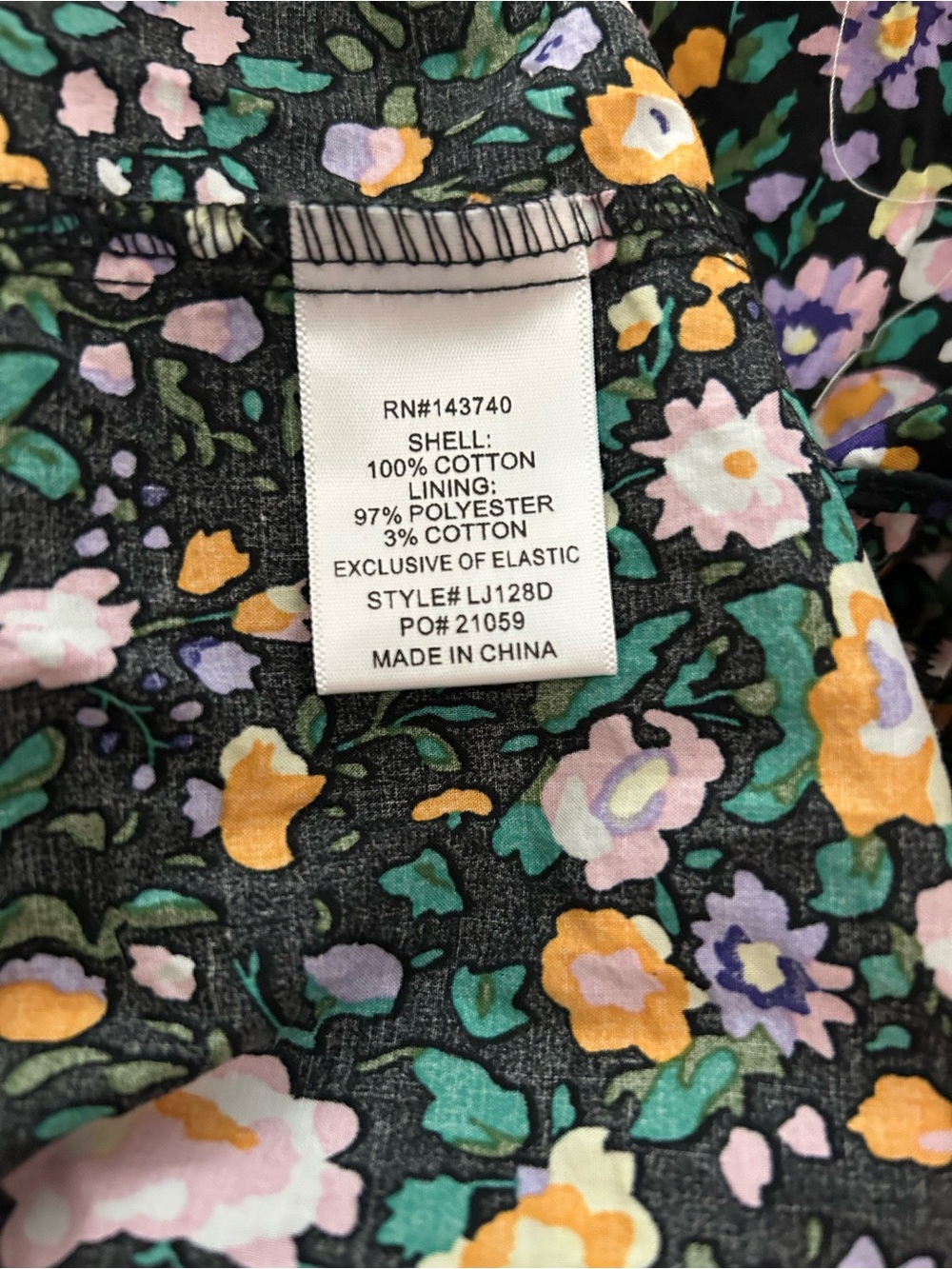 Tuckernuck Hyacinth House Samantha Dress S Black Floral Smocked Midi Puff Sleeve - Picture 9 of 10